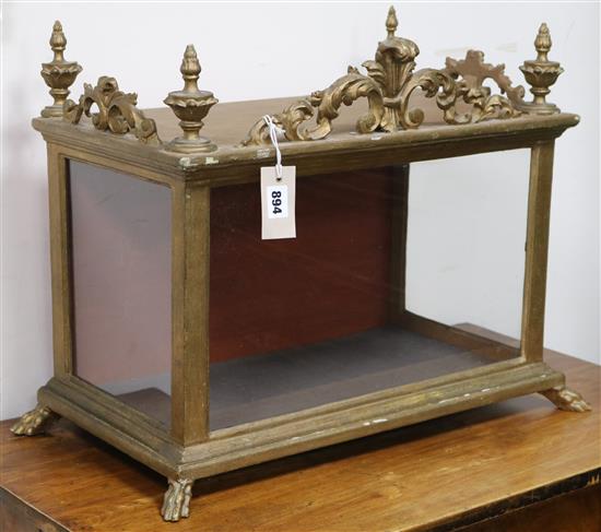 A gilt wood display case W.59cm